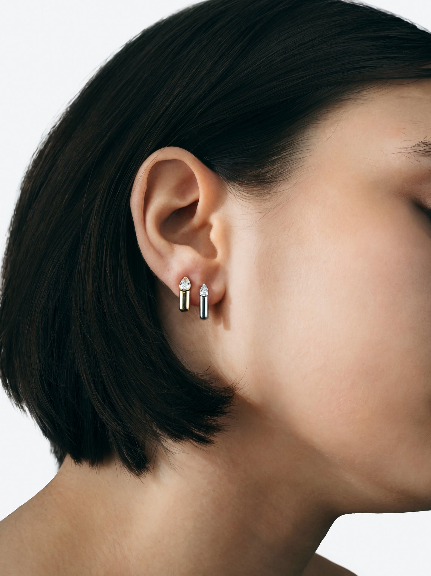 BOUCLES D'OREILLES OG PETIT MODÈLE OR JAUNE & AIGUES-MARINES
