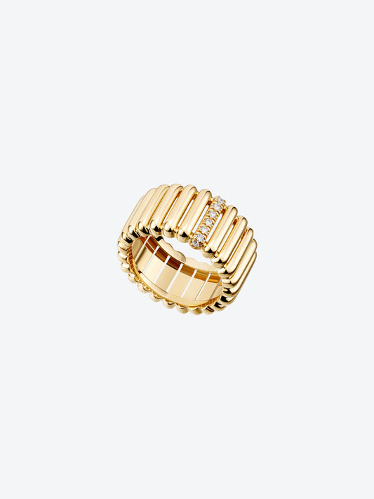BAGUE 82 M OR JAUNE DIAMANTS