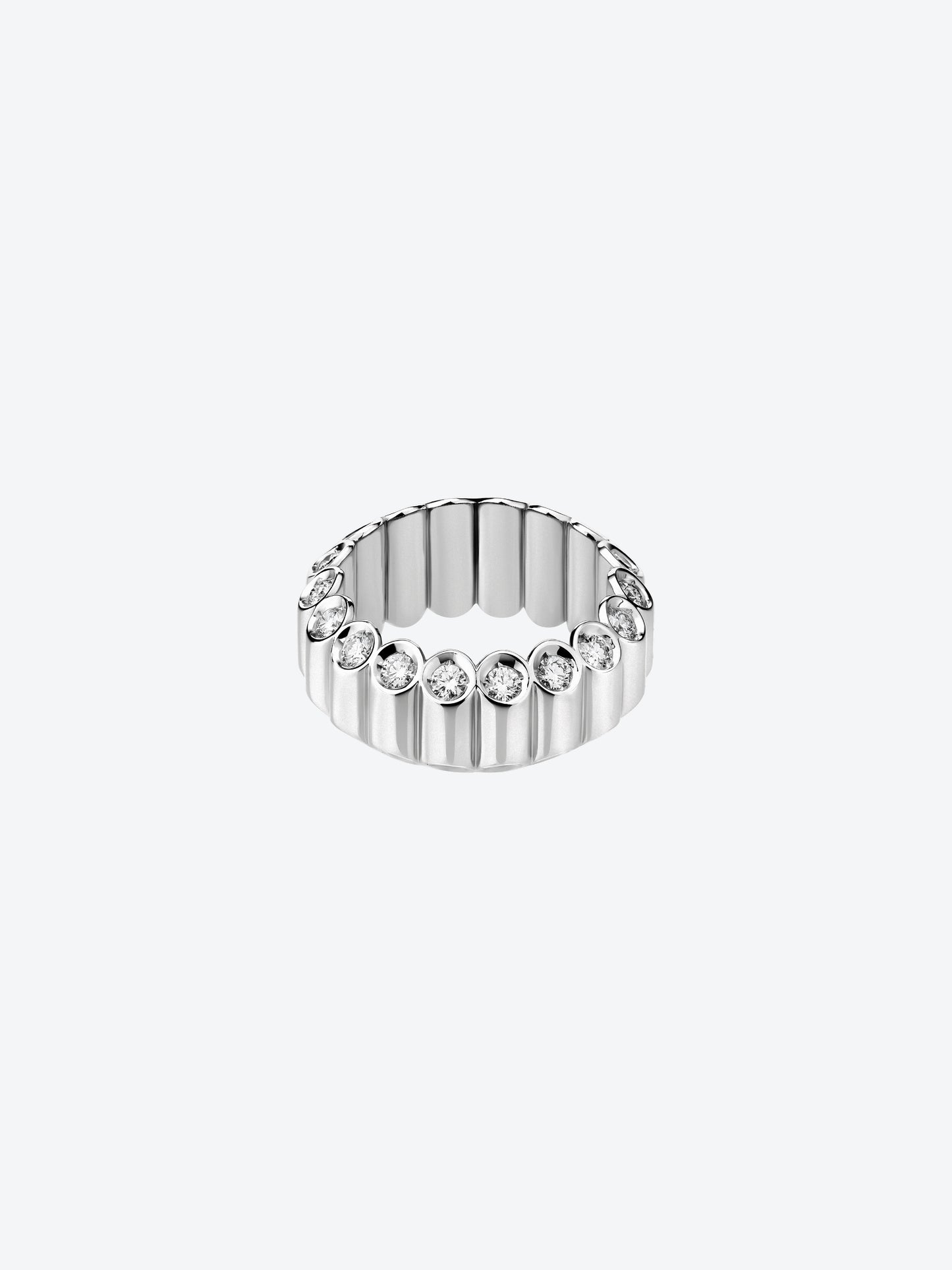 NEW 82M RING IN PALLADIUM-PLATED WHITE GOLD AND DIAMONDS