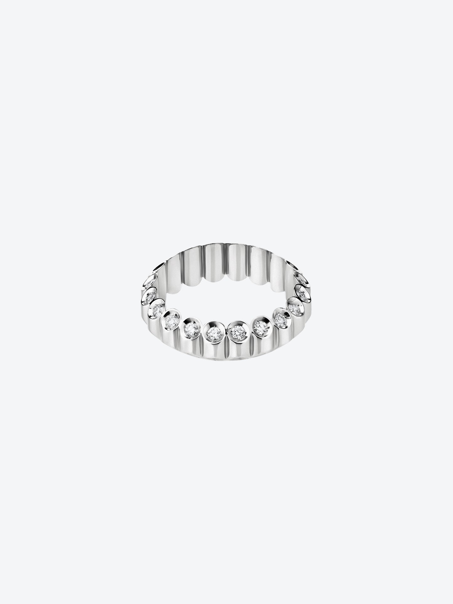 NEW 82S RING IN PALLADIUM-PLATED WHITE GOLD AND DIAMONDS