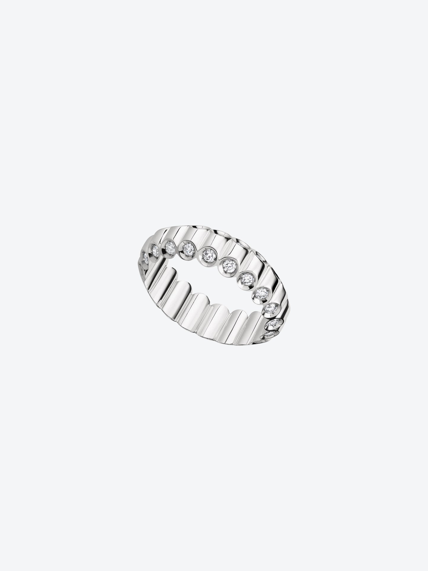 NEW 82S RING IN PALLADIUM-PLATED WHITE GOLD AND DIAMONDS