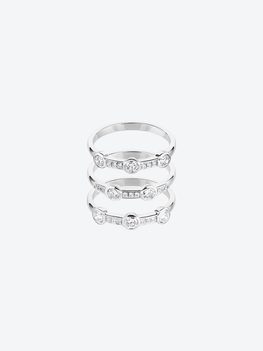 TRIO WHITE GOLD DIAMOND RING