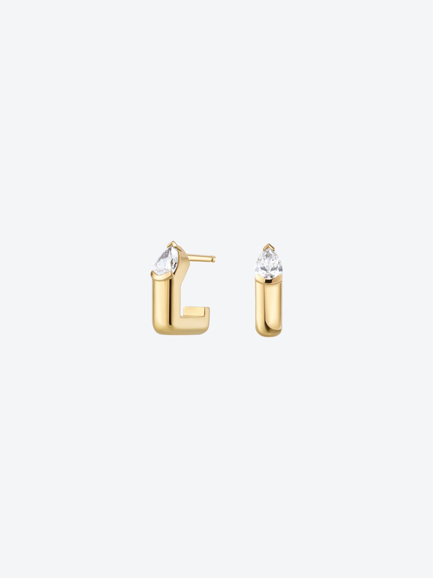 OG M EARRINGS - YELLOW GOLD AND DIAMONDS