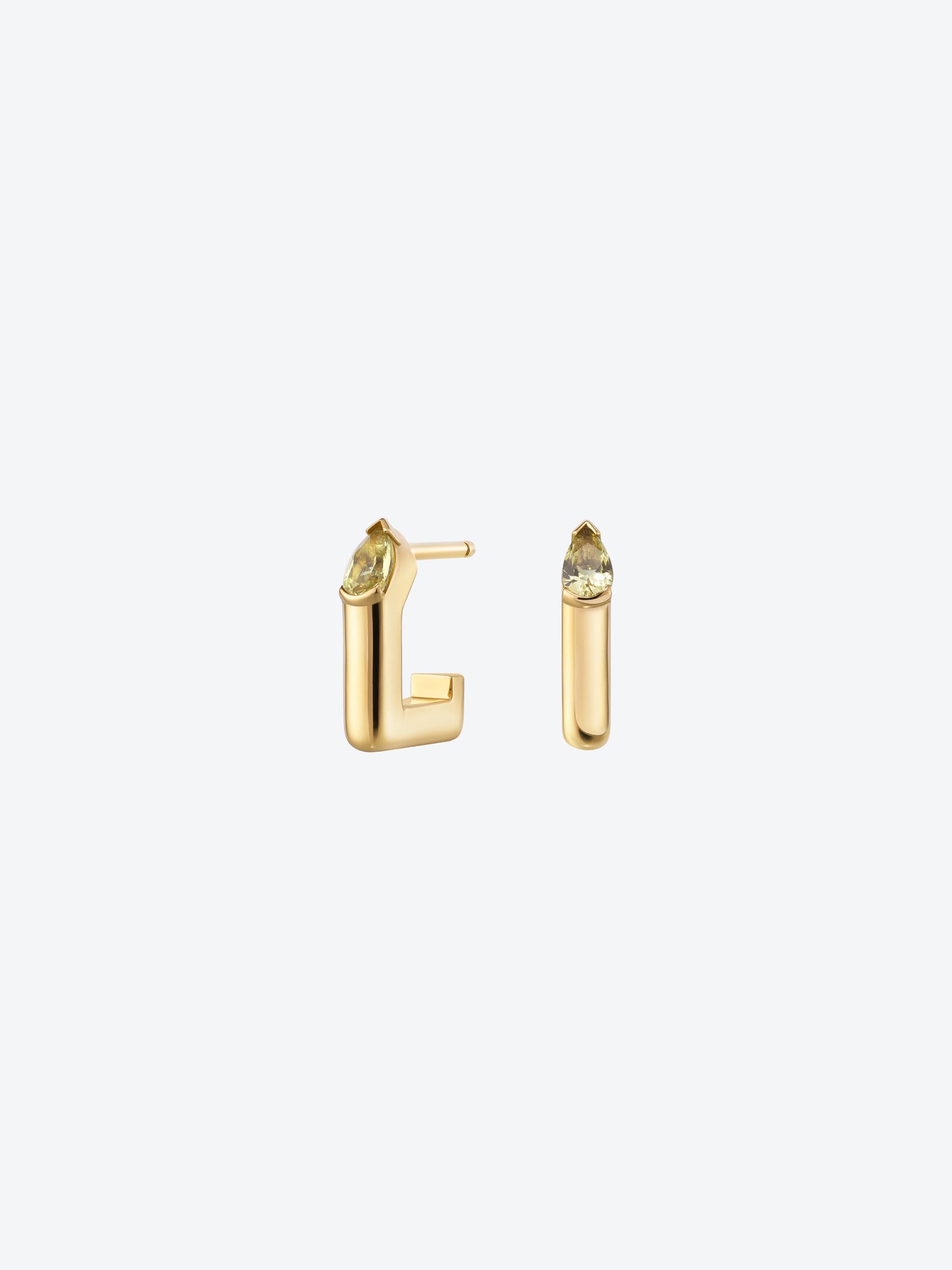 OG S EARRINGS - YELLOW GOLD AND HELIODORES