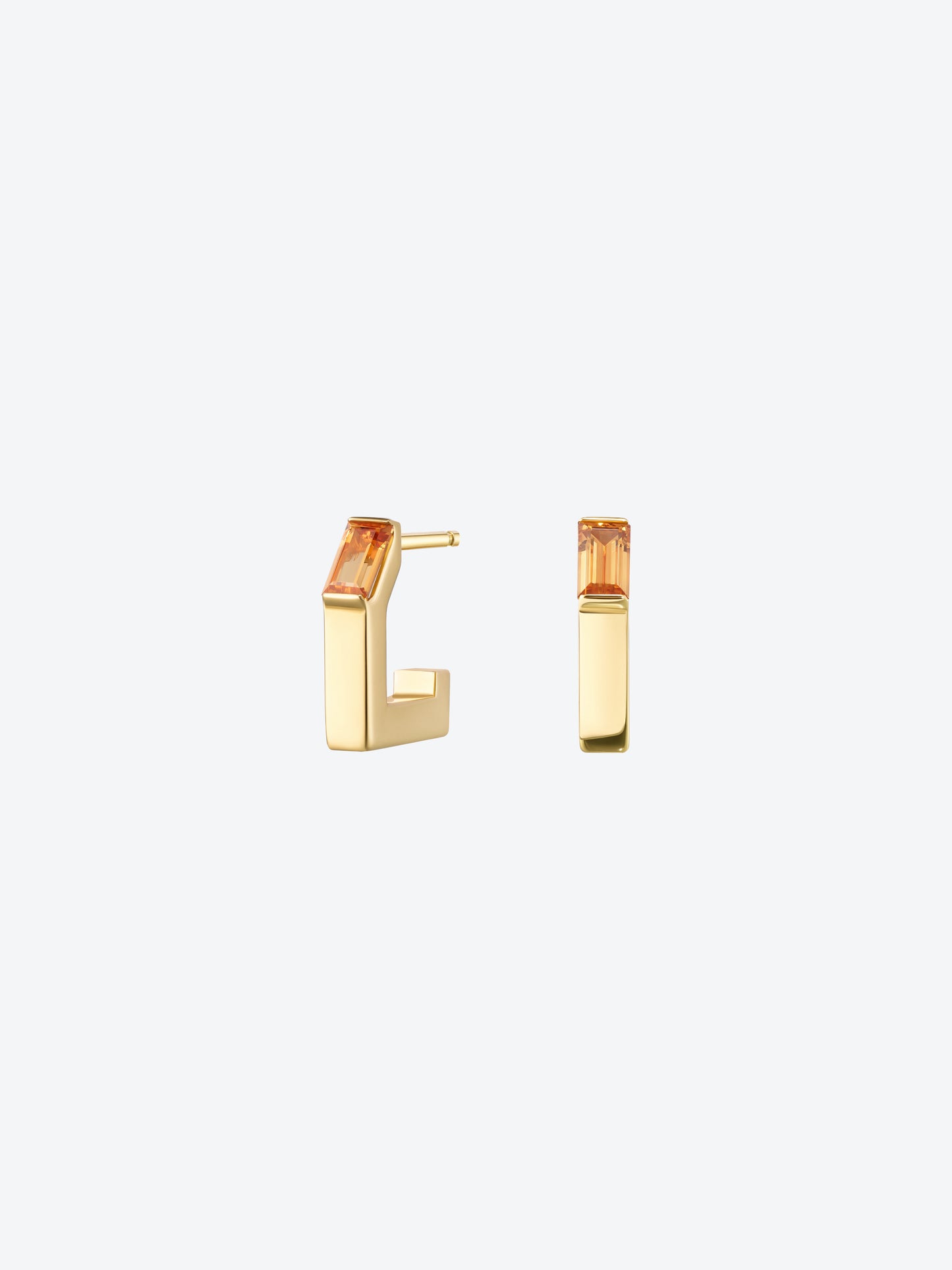 OG S EARRINGS - YELLOW GOLD AND MANDARINE GARNETS