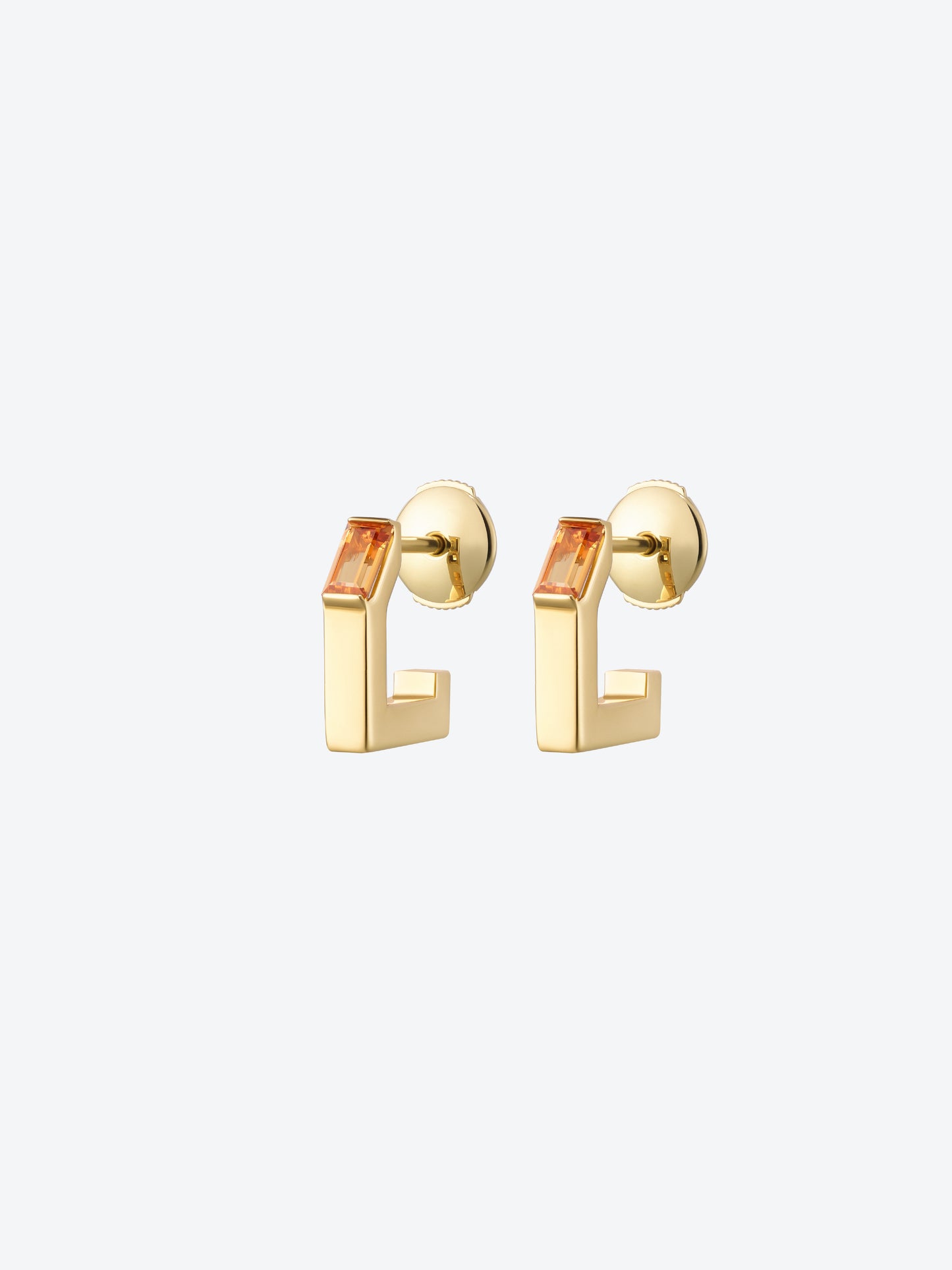 OG S EARRINGS - YELLOW GOLD AND MANDARINE GARNETS