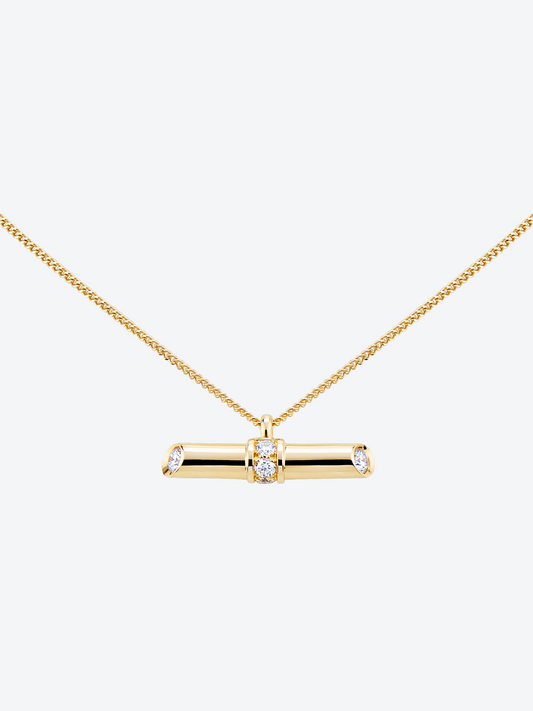 NEW 82 M YELLOW GOLD AND DIAMOND PENDANT