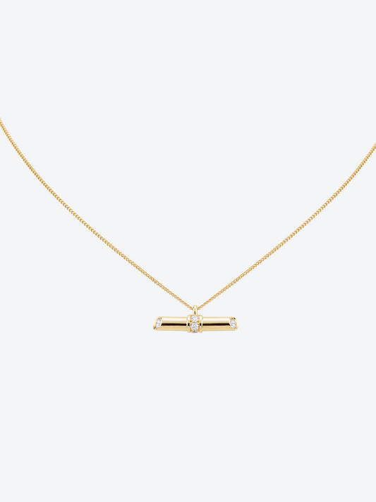 NEW 82 M YELLOW GOLD AND DIAMOND PENDANT