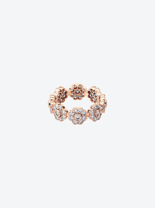 BAGUE DAISY L EN OR ROSE ET DIAMANTS