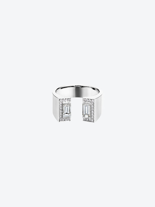 BAGUE DUNE POLAIRE EN OR BLANC ET DIAMANTS