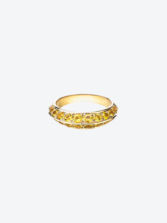 BAGUE HERA S EN OR JAUNE ET SAPHIRS JAUNES