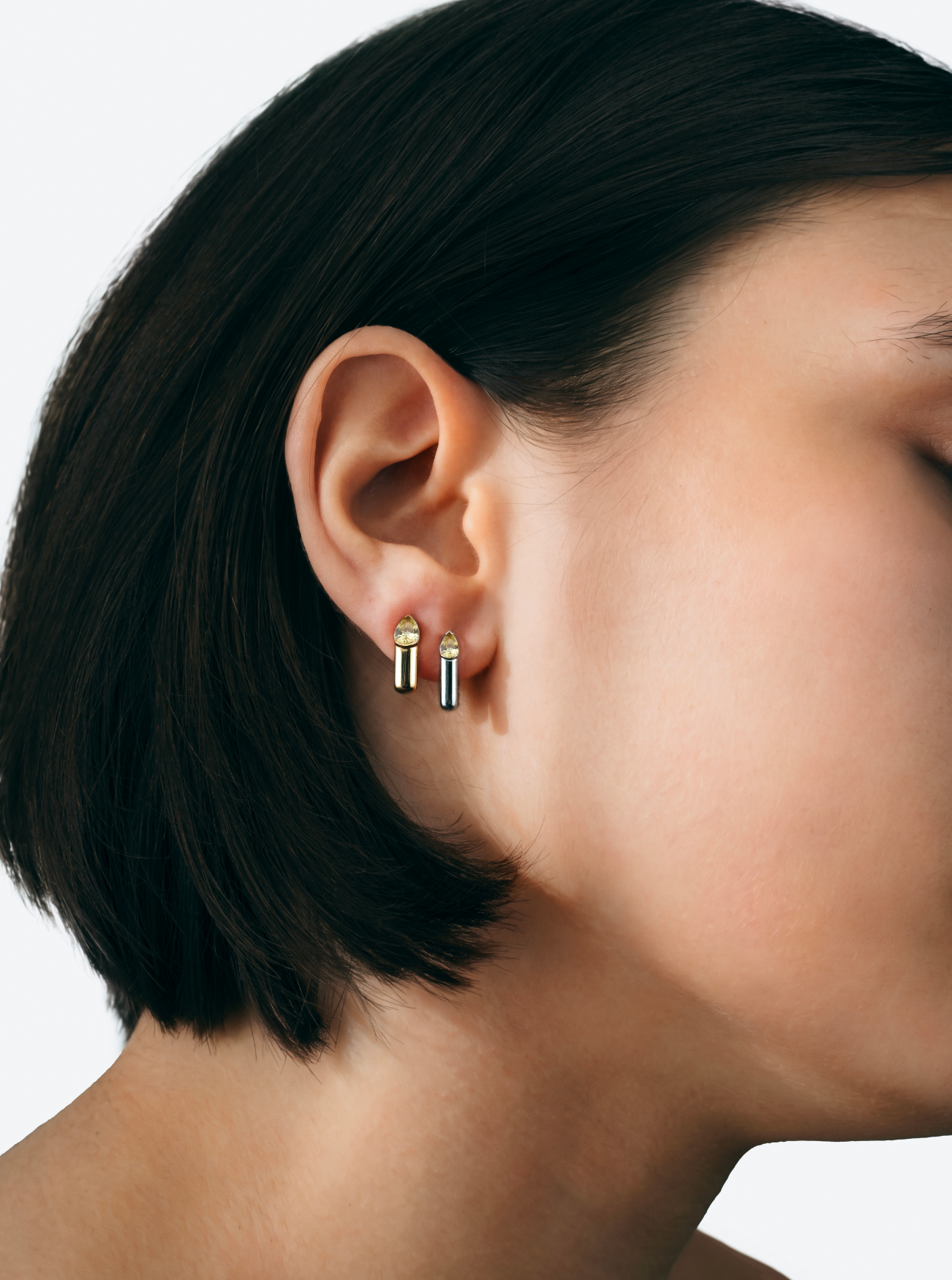 BOUCLES D'OREILLES OG PETIT MODÈLE OR JAUNE & HELIODORES