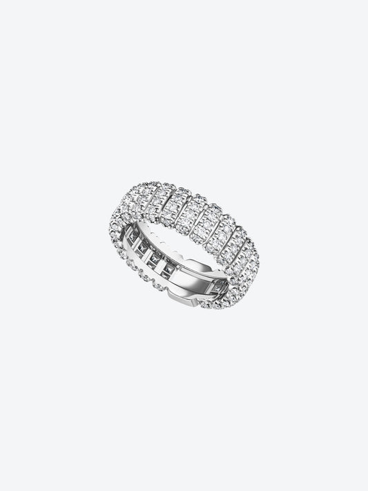 BAGUE 82 MOYEN MODÈLE OR BLANC ENTIÈREMENT SERTIE DIAMANTS