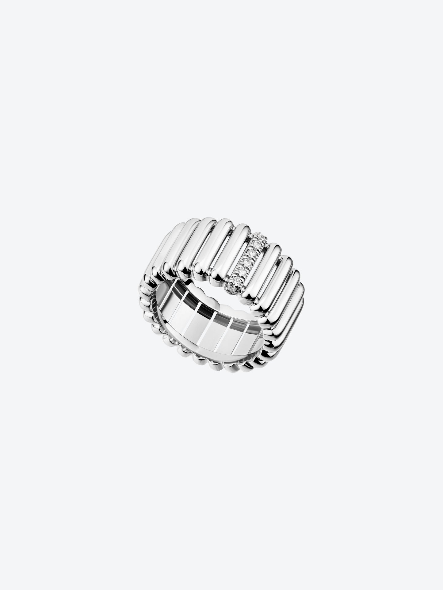 BAGUE 82 M OR BLANC 8 DIAMANTS