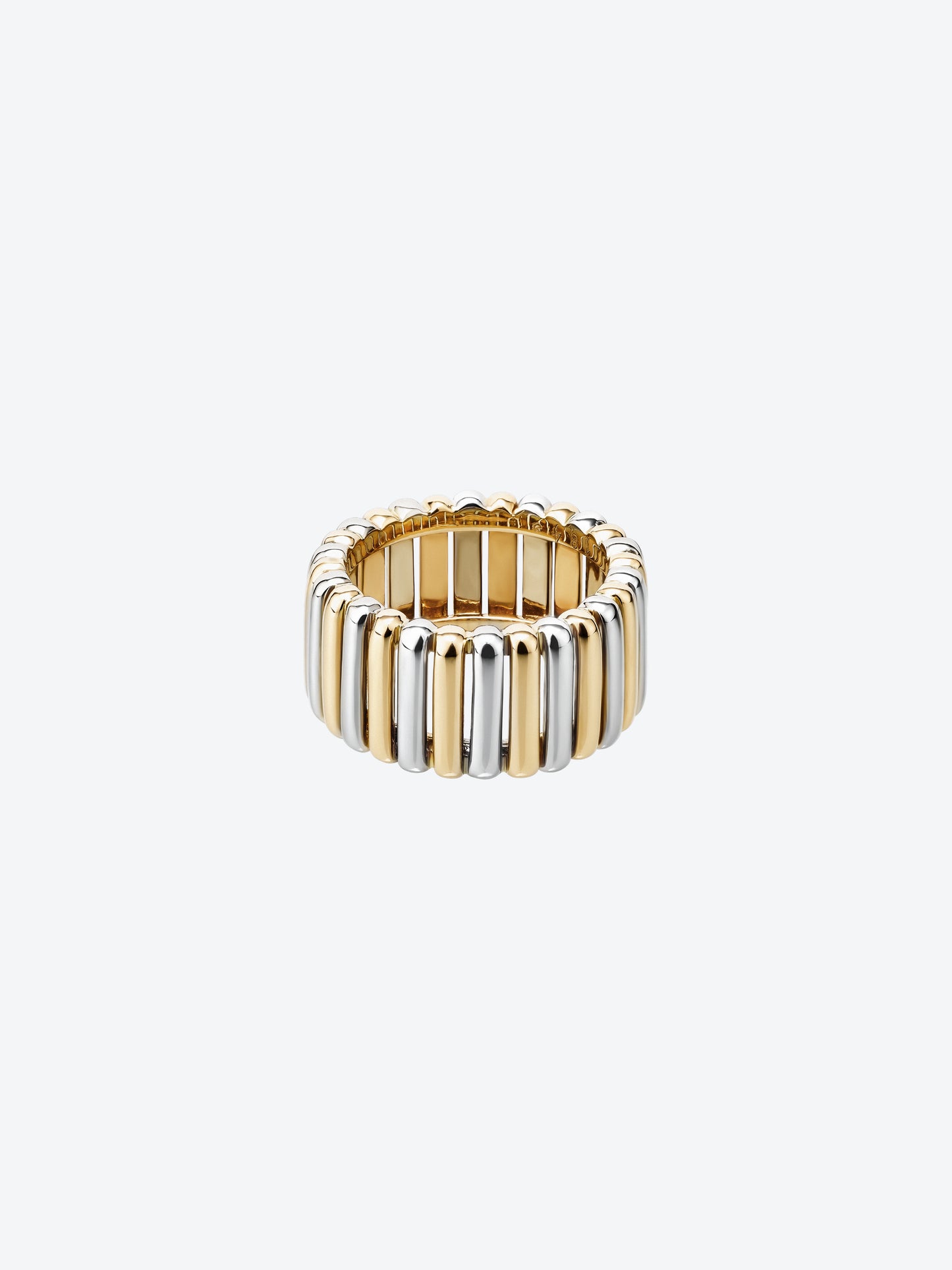 82 BI-COLOR RING IN YELLOW GOLD AND PALLADIUM-PLATED GRAY GOLD