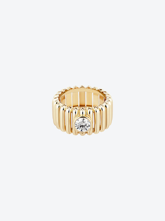 BAGUE 82 M OR JAUNE DIAMANT ROND