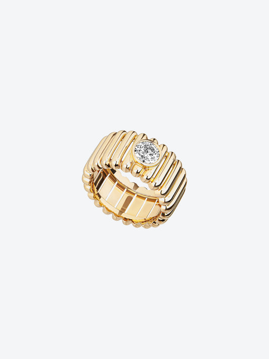 BAGUE 82 M OR JAUNE DIAMANT ROND