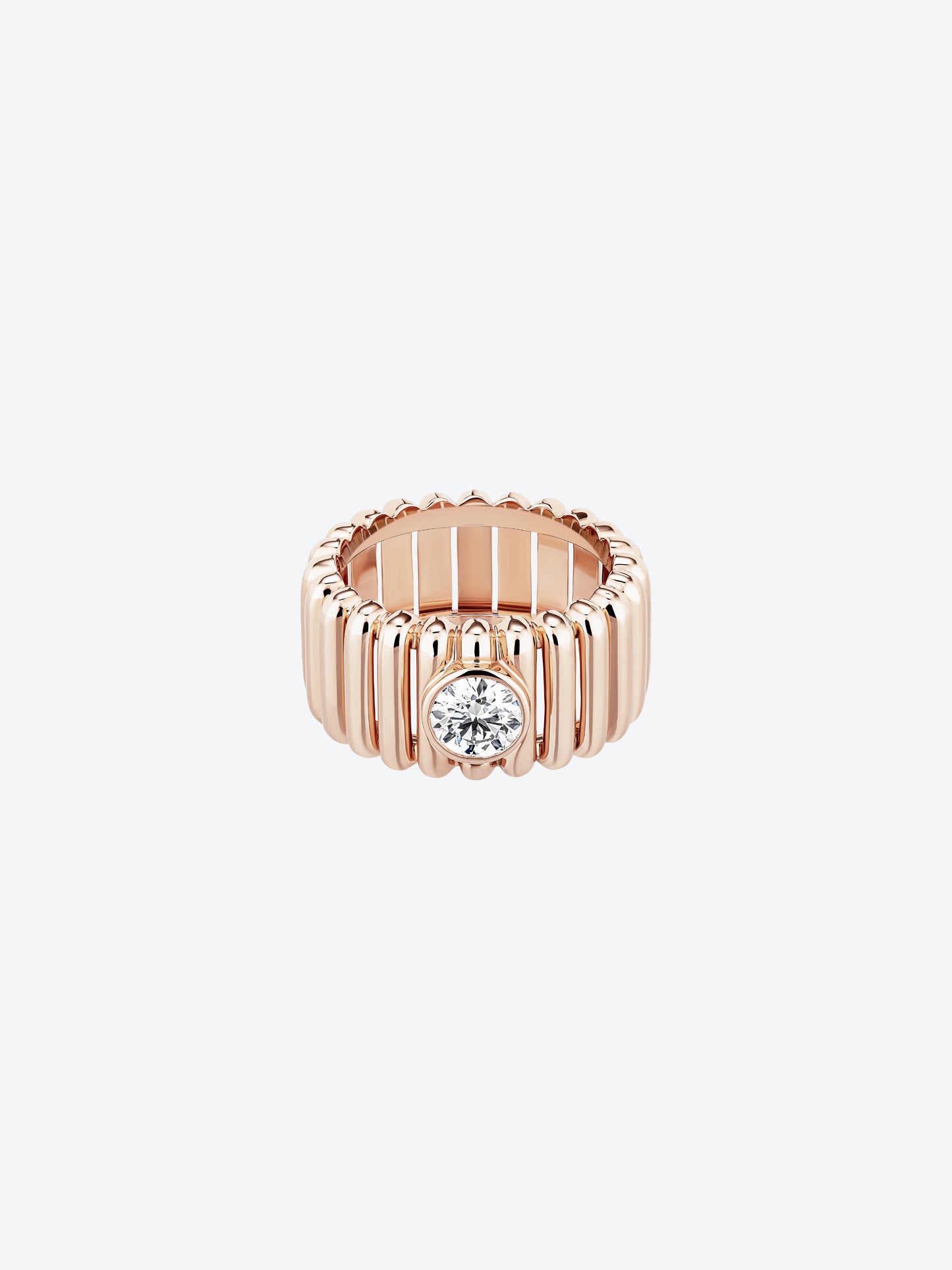 BAGUE 82 M OR ROSE DIAMANT ROND