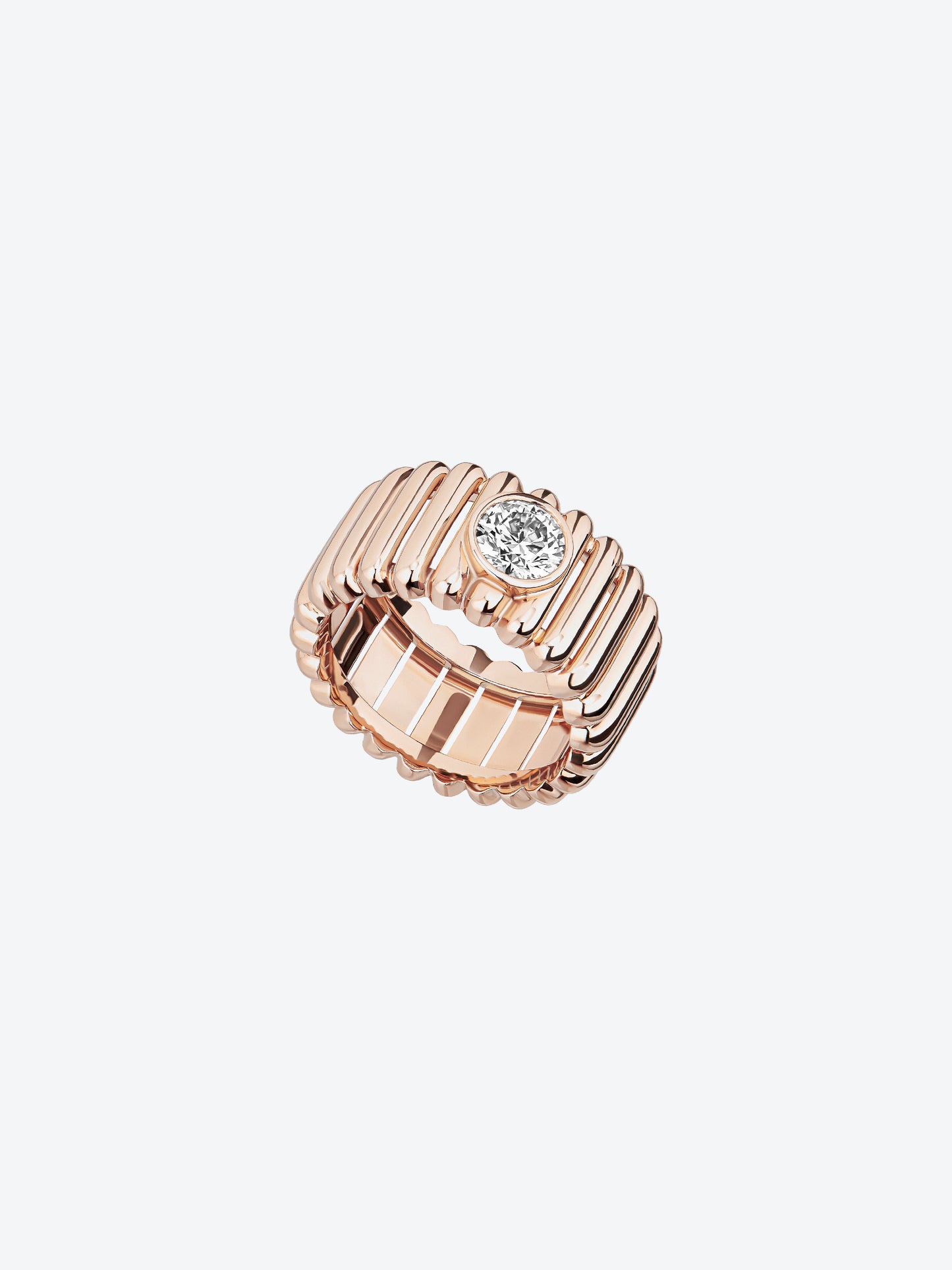 BAGUE 82 M OR ROSE DIAMANT ROND