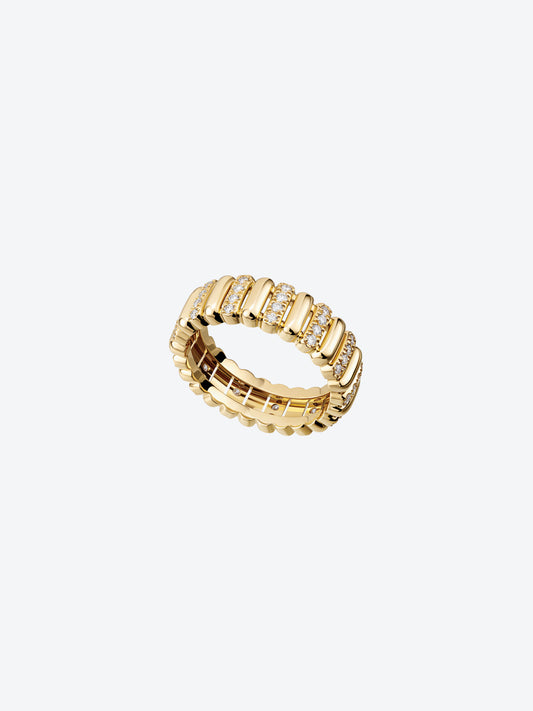 BAGUE 82 S OR JAUNE DIAMANTS
