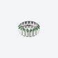 NEW 82M RING IN PALLADIUM-PLATED WHITE GOLD AND TSAVORITE GARNETS