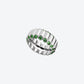 NEW 82M RING IN PALLADIUM-PLATED WHITE GOLD AND TSAVORITE GARNETS