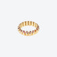 NEW 82S RING IN YELLOW GOLD, PINK TOURMALINES AND SPESSARTITES