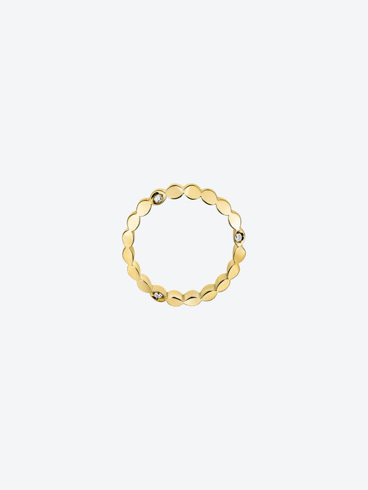 BAGUE NEW 82 MOYEN MODÈLE OR JAUNE SERTIE DE 6 DIAMANTS