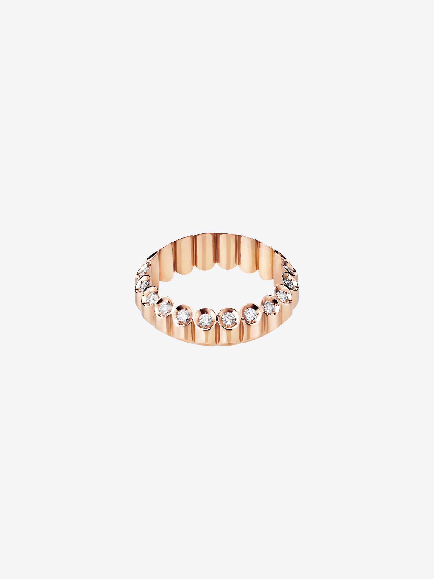 NEW 82 S RING IN ROSE GOLD AND DIAMONDS