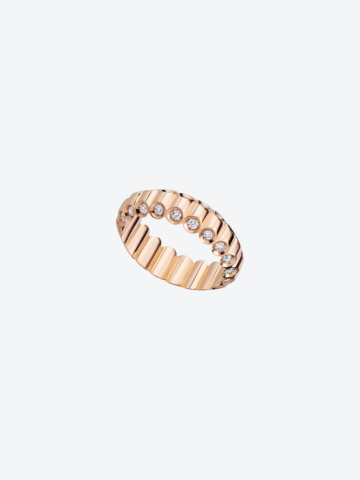 NEW 82 S RING IN ROSE GOLD AND DIAMONDS