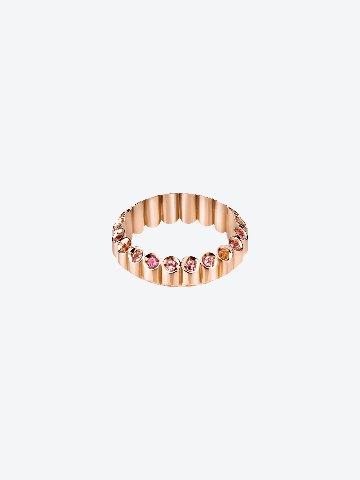 BAGUE NEW 82S EN OR ROSE, TOURMALINES ROSES ET SPESSARTITES