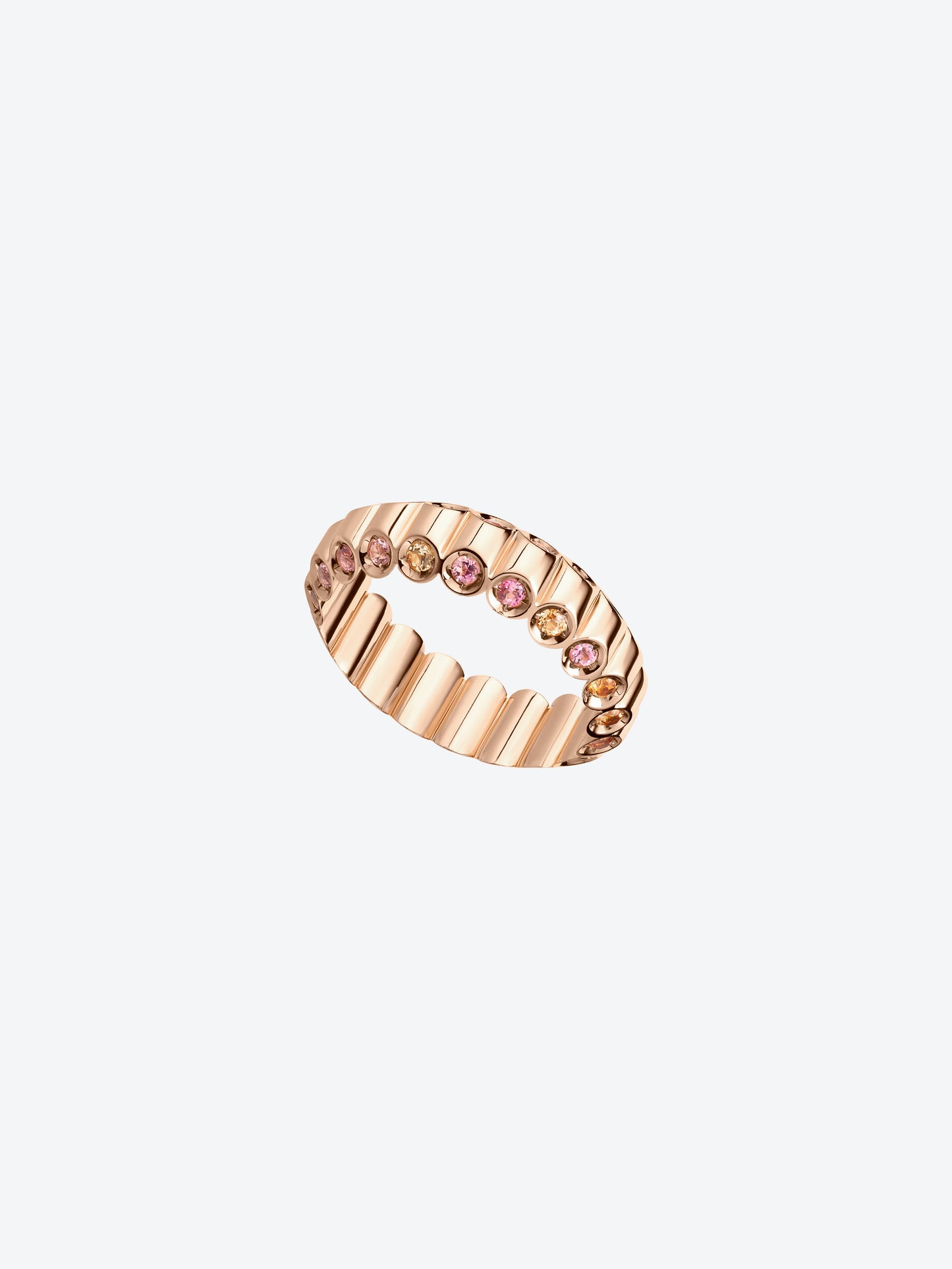 BAGUE NEW 82S EN OR ROSE, TOURMALINES ROSES ET SPESSARTITES