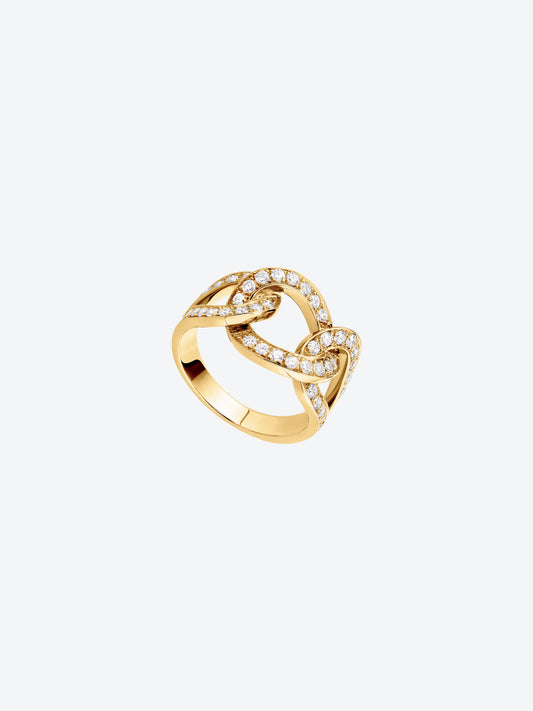 RIFLI L RING IN YELLOW GOLD AND DIAMONDS