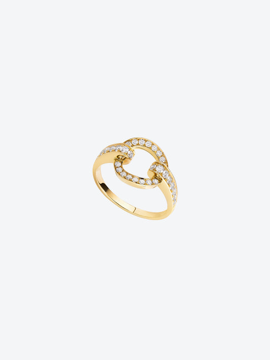 RIFLI S RING IN YELLOW GOLD AND DIAMONDS