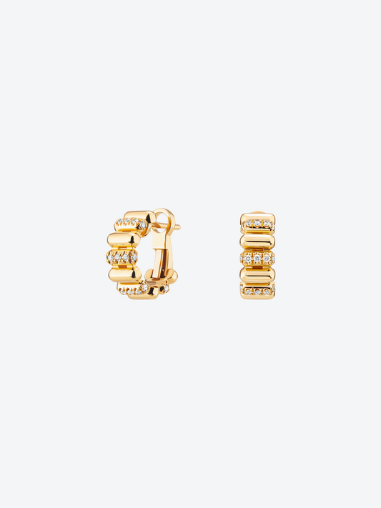 BOUCLES D'OREILLES 82 OR JAUNE ET DIAMANTS
