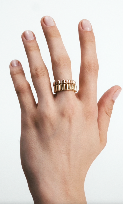 82 PETIT MODÈLE RING YELLOW GOLD DIAMONDS