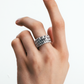 BAGUE 82 PETIT MODÈLE OR BLANC & DIAMANTS 3 RANGS