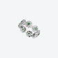 DAISY L RING IN WHITE GOLD, DIAMONDS AND TSAVORITE GARNETS