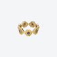 BAGUE DAISY L EN OR JAUNE, SAPHIRS BLEUS ET SAPHIRS JAUNES