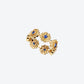 BAGUE DAISY L EN OR JAUNE, SAPHIRS BLEUS ET SAPHIRS JAUNES