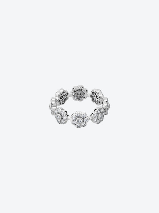 DAISY S RING IN WHITE GOLD AND DIAMONDS