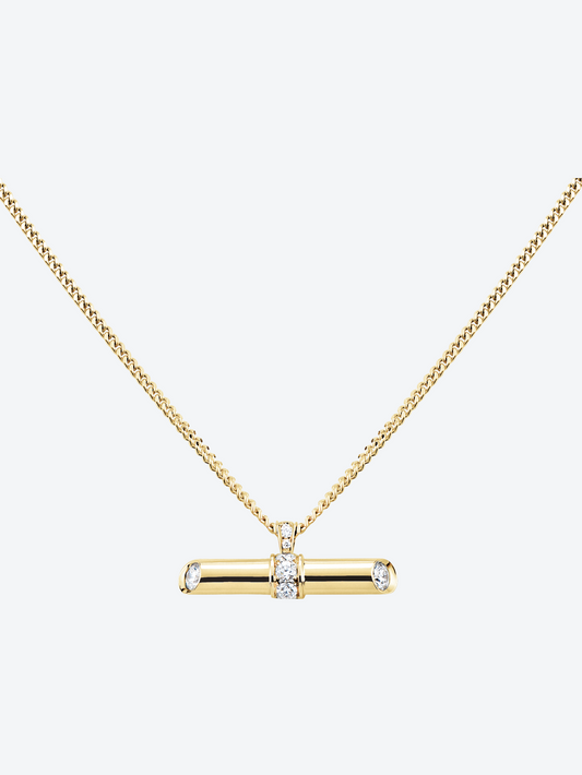 PENDENTIF NEW 82 L OR JAUNE ET DIAMANTS