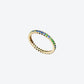 SCALLOPED RING IN YELLOW GOLD, BLUE SAPPHIRE AND TSAVORITE GARNETS