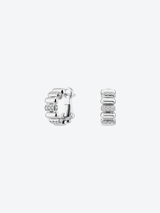 BOUCLES D'OREILLES 82 OR BLANC ET DIAMANTS