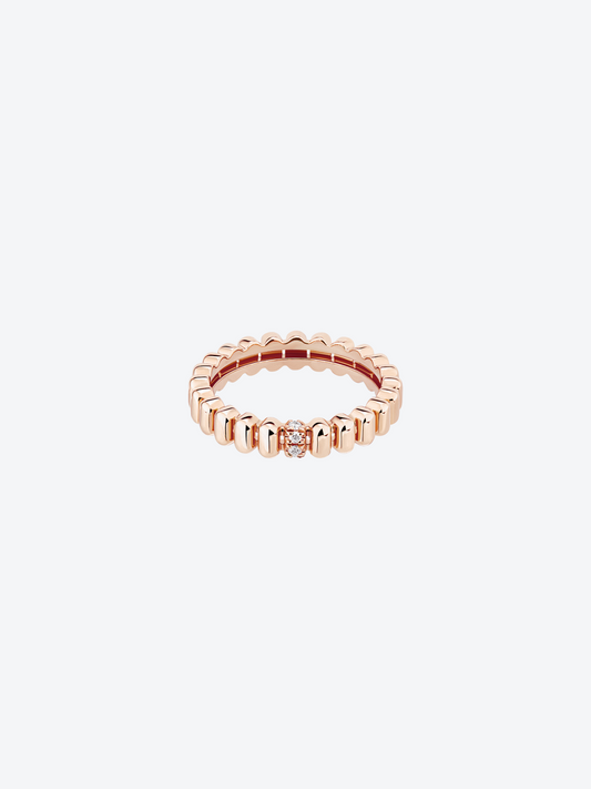 BAGUE 82 XS OR ROSE DIAMANTS