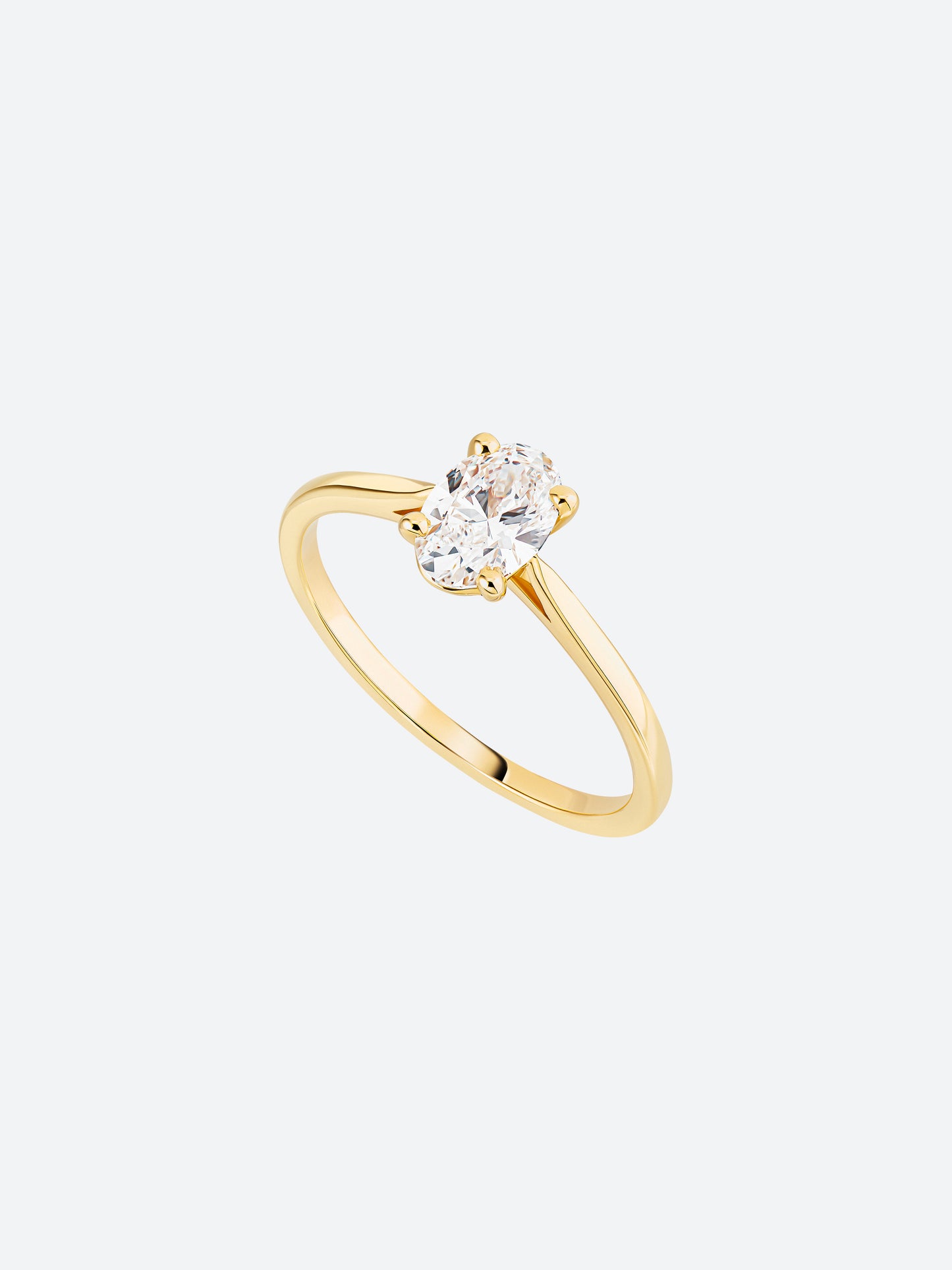 SOLITAIRE OVALE OR JAUNE DIAMANT