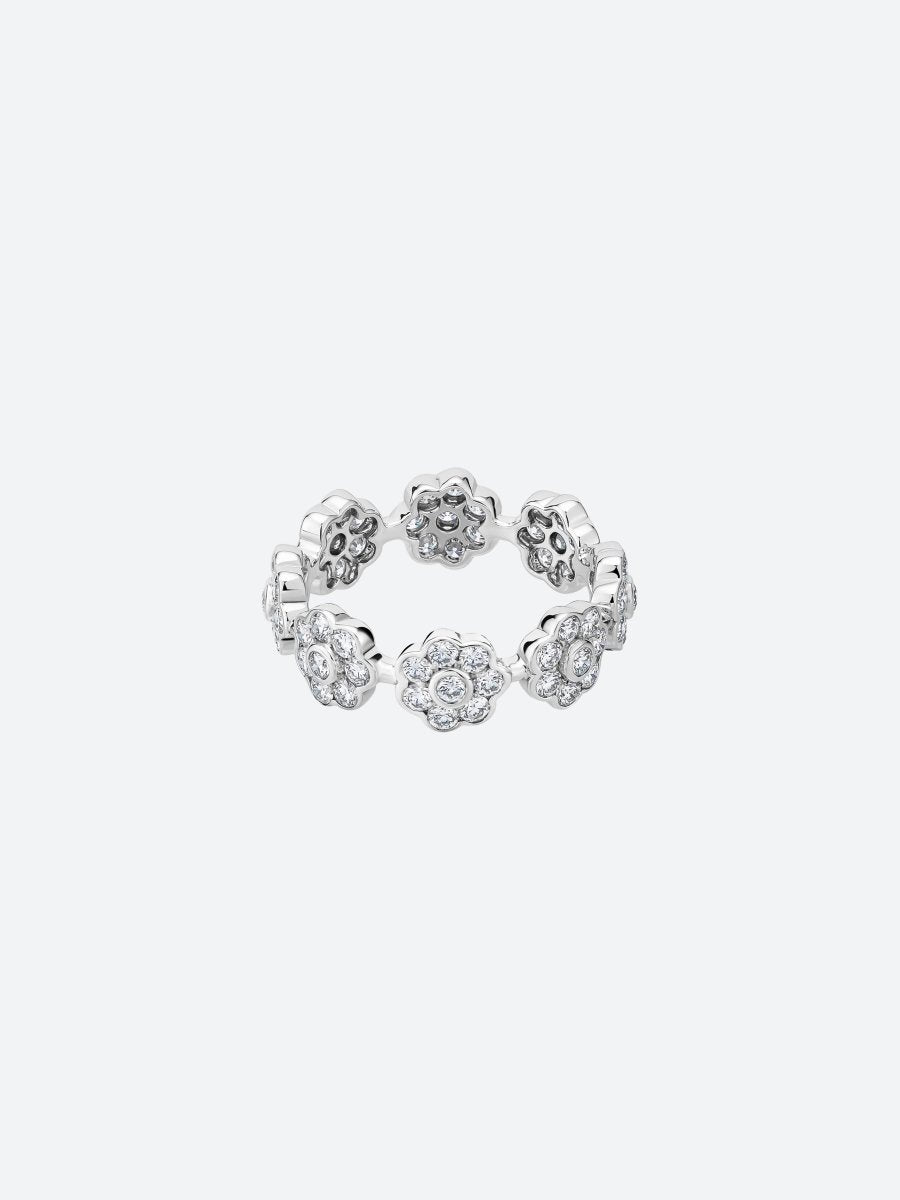 BAGUE DAISY S EN OR BLANC ET DIAMANTS - Copin