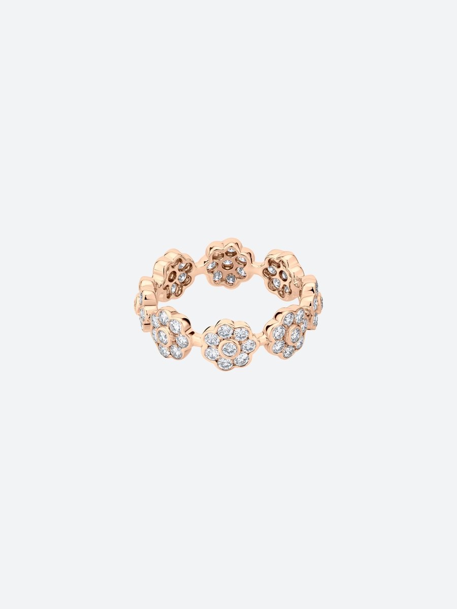 BAGUE DAISY S EN OR ROSE ET DIAMANTS - Copin