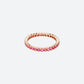 BAGUE FESTONNEE EN OR ROSE ET SPINELLES ROSES - Copin