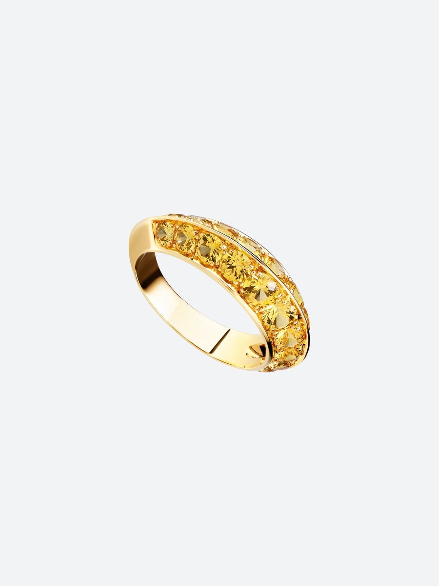 BAGUE HERA M EN OR JAUNE ET SAPHIRS JAUNES - Copin